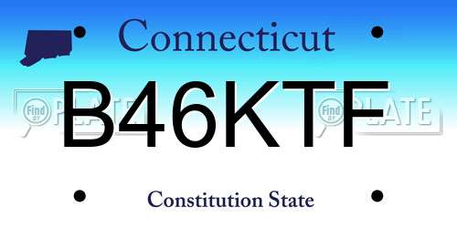B46KTF Connecticut License Plate
