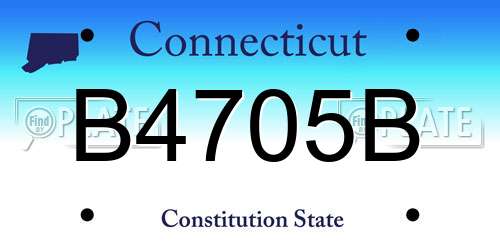B4705B Connecticut License Plate