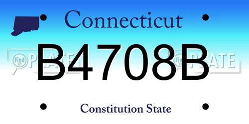 B4708B Connecticut License Plate