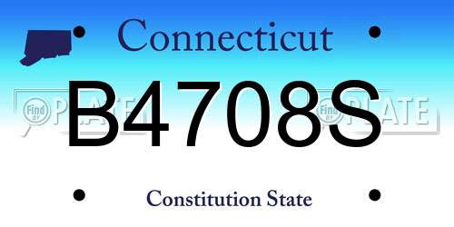 B4708S Connecticut License Plate