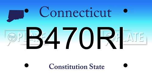 B470RI Connecticut License Plate