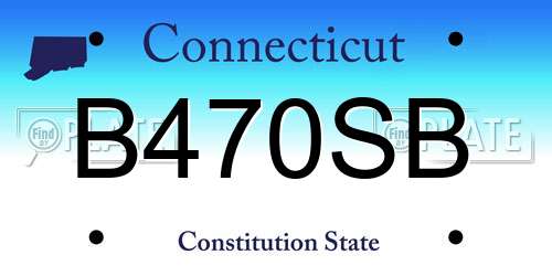 B470SB Connecticut License Plate