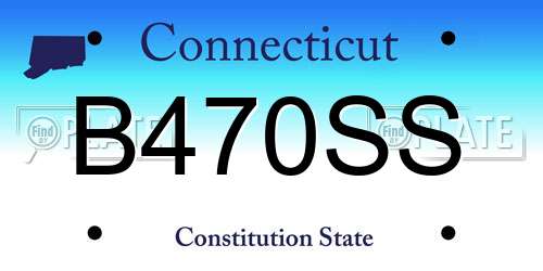 B470SS Connecticut License Plate