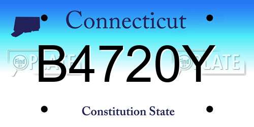 B4720Y Connecticut License Plate