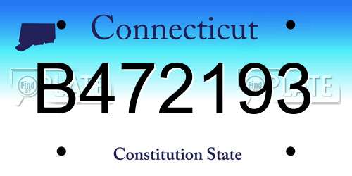 B472193 Connecticut License Plate