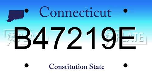 B47219E Connecticut License Plate