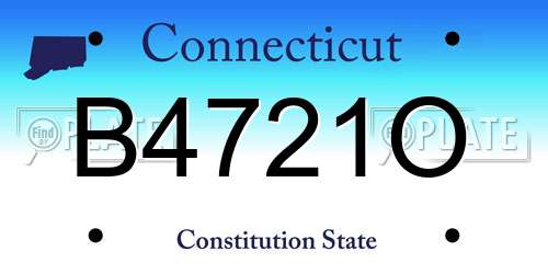 B4721O Connecticut License Plate