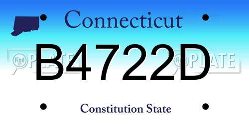 B4722D Connecticut License Plate