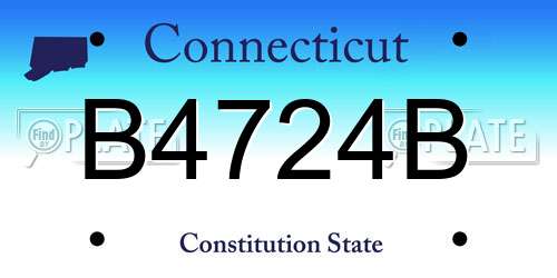B4724B Connecticut License Plate