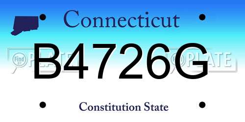 B4726G Connecticut License Plate