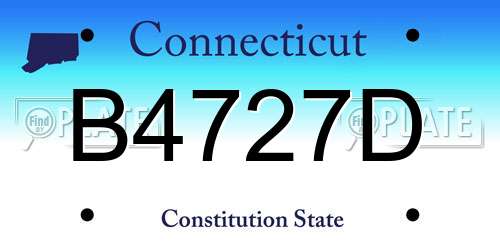 B4727D Connecticut License Plate