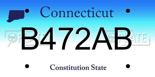 B472AB Connecticut License Plate