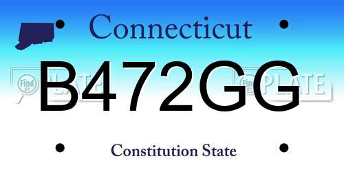 B472GG Connecticut License Plate