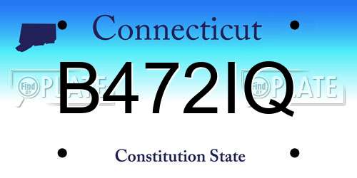 B472IQ Connecticut License Plate