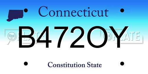 B472OY Connecticut License Plate