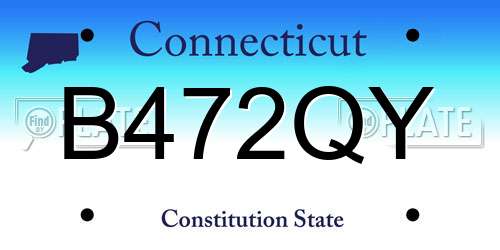 B472QY Connecticut License Plate