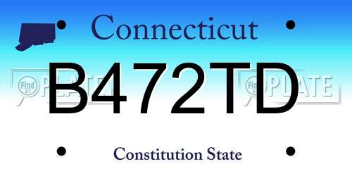 B472TD Connecticut License Plate