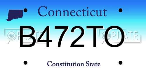 B472TO Connecticut License Plate