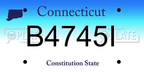 B4745I Connecticut License Plate