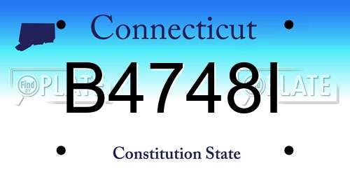 B4748I Connecticut License Plate