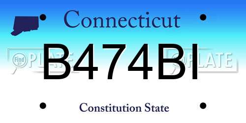 B474BI Connecticut License Plate