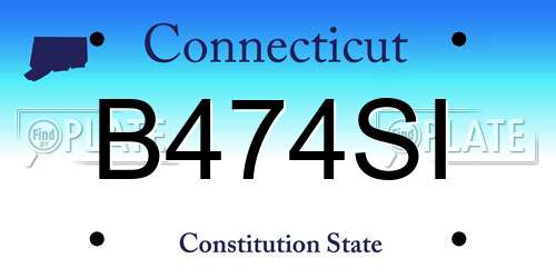 B474SI Connecticut License Plate