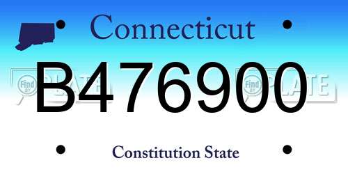 B476900 Connecticut License Plate