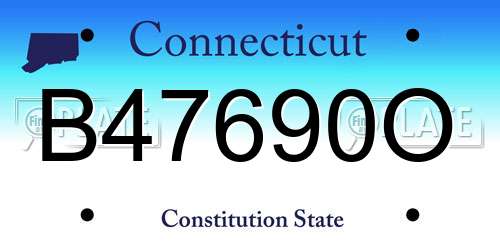 B47690O Connecticut License Plate
