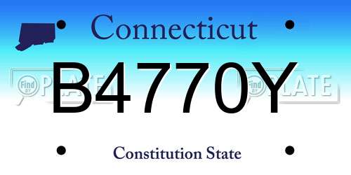 B4770Y Connecticut License Plate