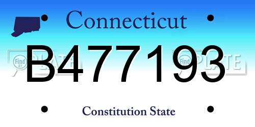 B477193 Connecticut License Plate