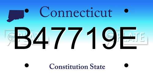B47719E Connecticut License Plate