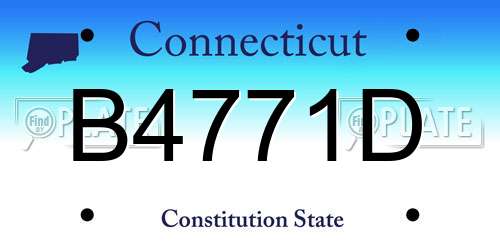 B4771D Connecticut License Plate
