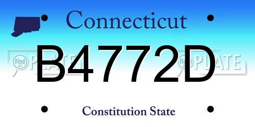 B4772D Connecticut License Plate