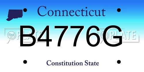B4776G Connecticut License Plate