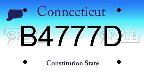 B4777D Connecticut License Plate