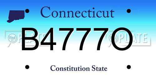 B4777O Connecticut License Plate
