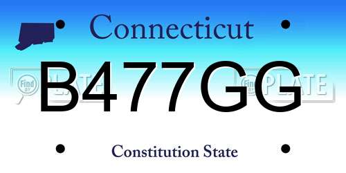 B477GG Connecticut License Plate