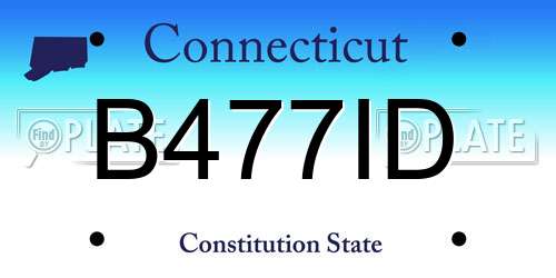 B477ID Connecticut License Plate