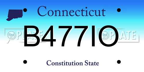B477IO Connecticut License Plate