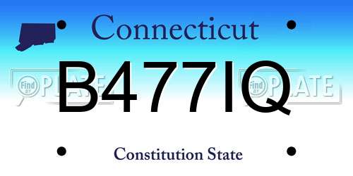 B477IQ Connecticut License Plate