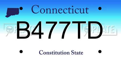 B477TD Connecticut License Plate