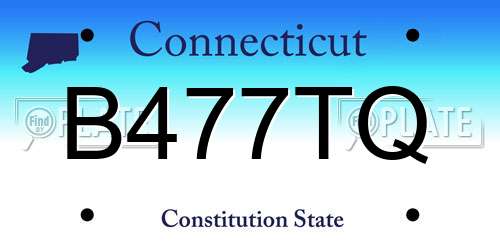 B477TQ Connecticut License Plate