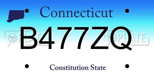 B477ZQ Connecticut License Plate