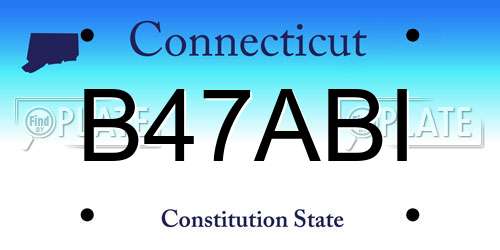 B47ABI Connecticut License Plate