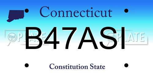 B47ASI Connecticut License Plate