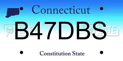 B47DBS Connecticut License Plate