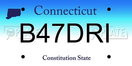 B47DRI Connecticut License Plate