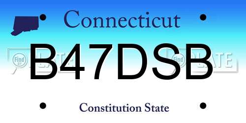 B47DSB Connecticut License Plate