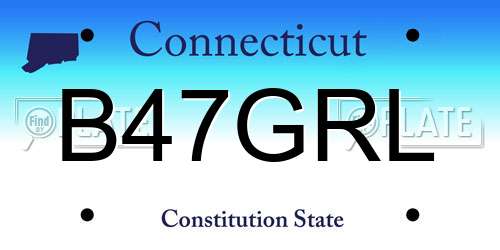 B47GRL Connecticut License Plate