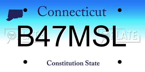 B47MSL Connecticut License Plate